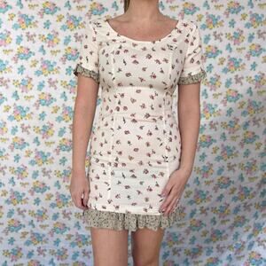 Vintage 90s Yes clothing co floral mini dress size 4